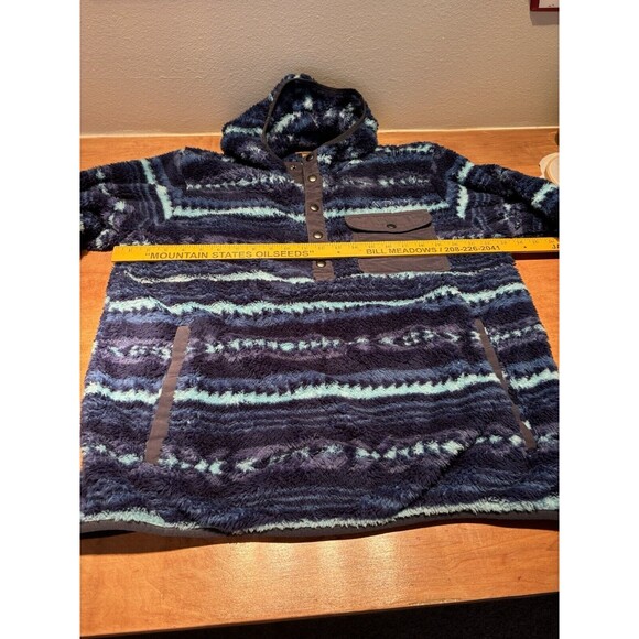 Ariat Men's Polar Bear Fleece Blue Depths Serape Hoodie 10046657 sz L - Picture 5 of 6